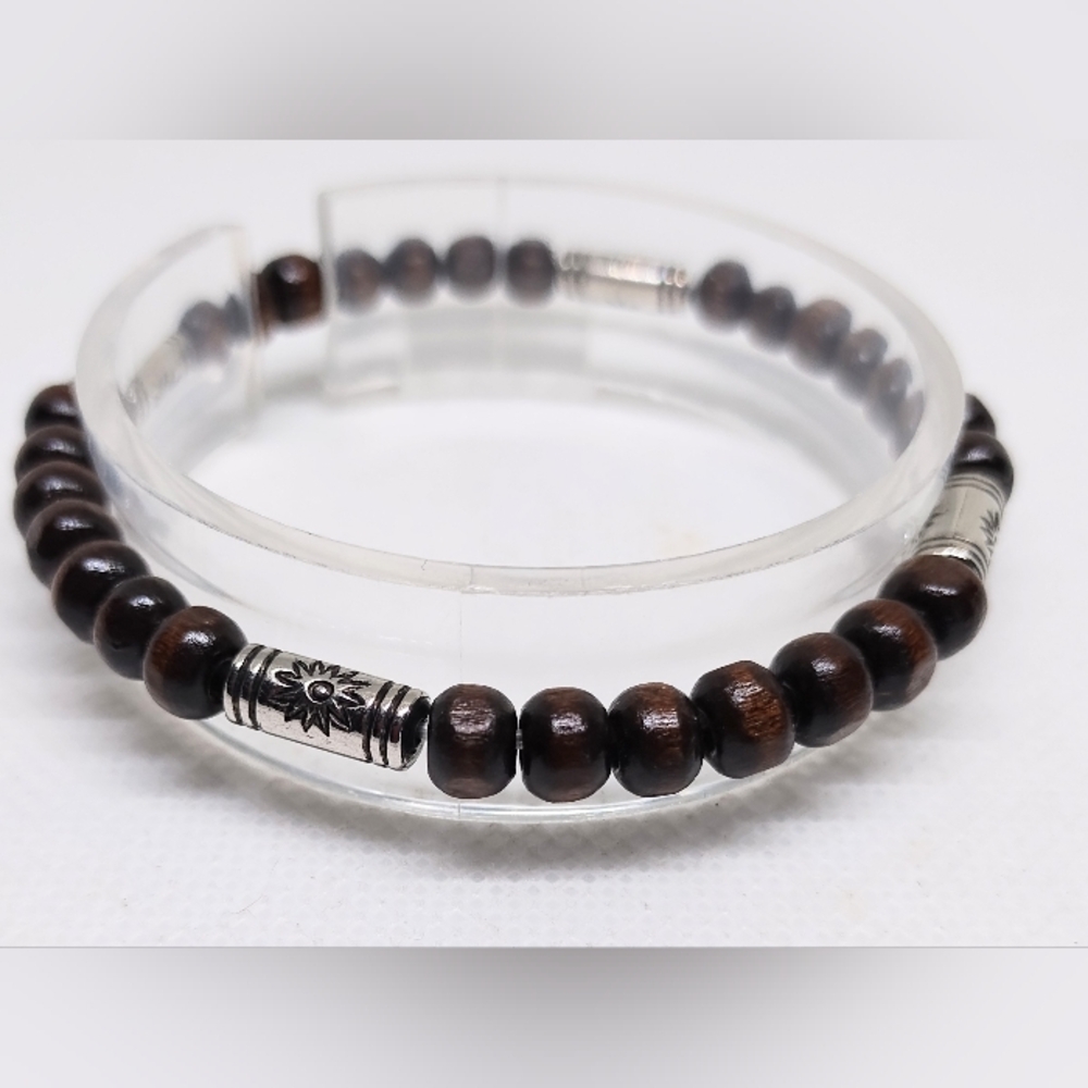 Men's Bracelet Beaded Tribal‎ Beads Brown New f92